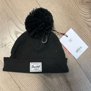 Herschel Supply Company Kids Black Beanie with Pom-Pom